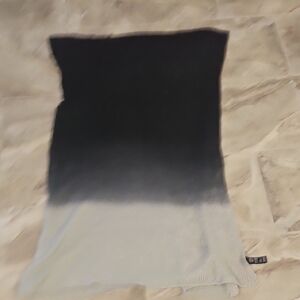 Ombre Knit Scarf Wrap in Black and Light Gray